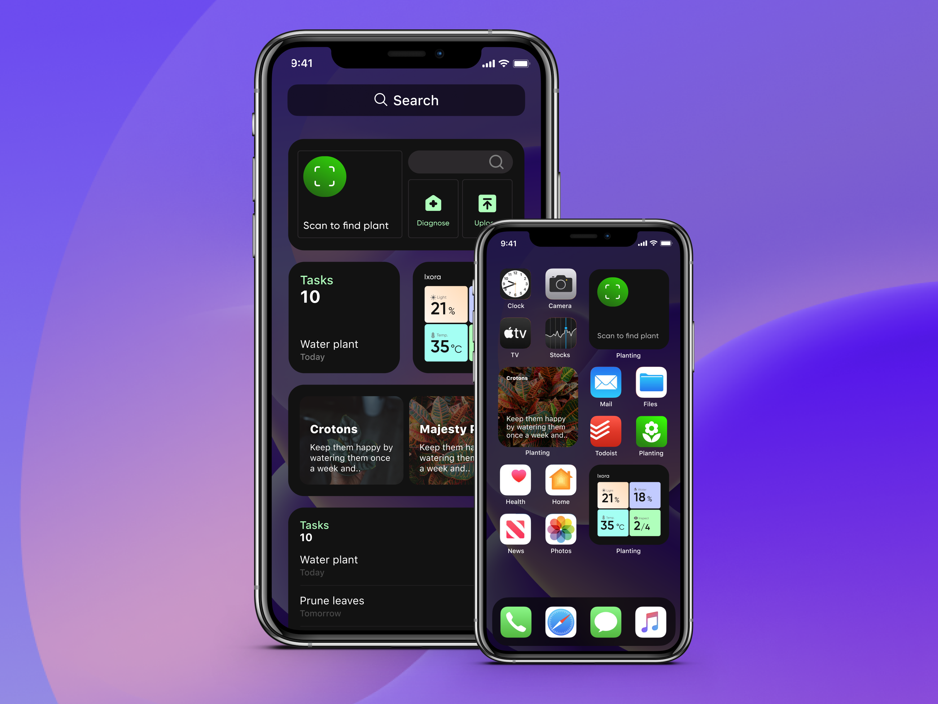 Widgets for a plant pal app
