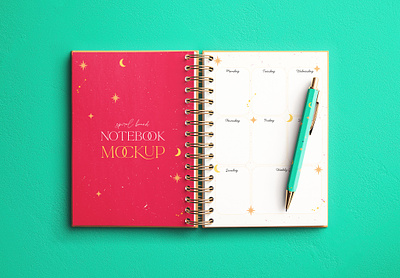 Spiral Bound Notebook Opened Mockup pad ring