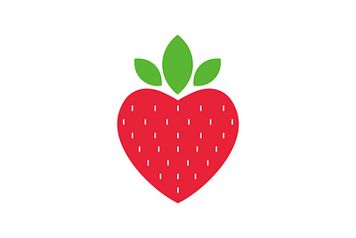 Strawberry love vector logo design care logo sweet heart