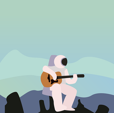 Lonely Astronaut astronaut design freelance freelancer graphic design guitar illustration illustrator