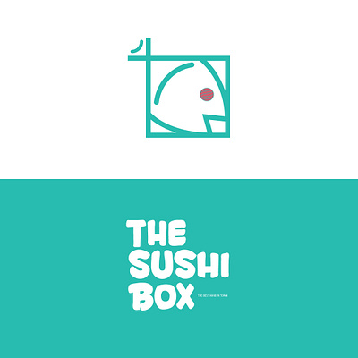 Sushi Logo box branding fish flatdesign food illustator logo sushi vector