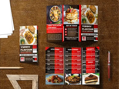 Restaurant menu brochure design branding brochure design food food advertising food brochure food design graphic design illustration magazine newsletter poster print print items restaurant restaurant menu design trifold trifold brochure template typography vector