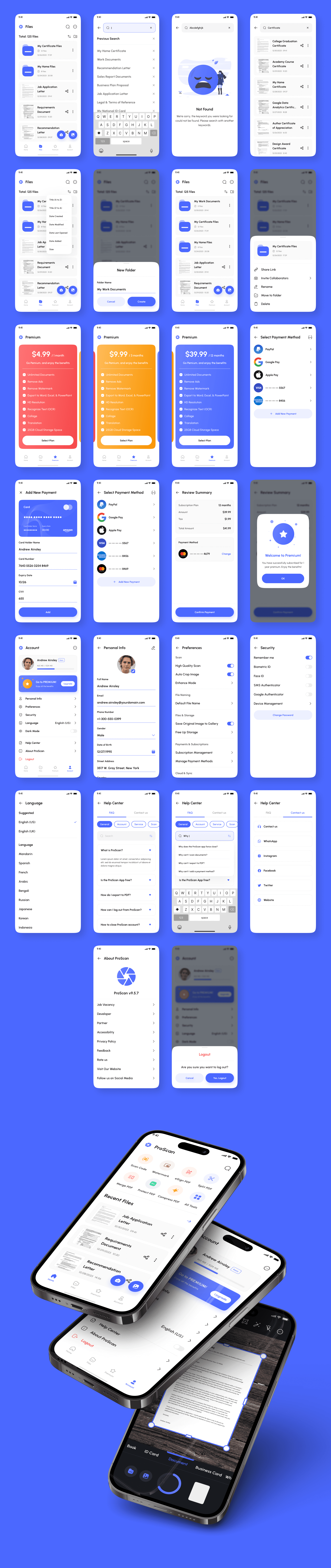 Example of Document And Pdf Scanner App UI Kit