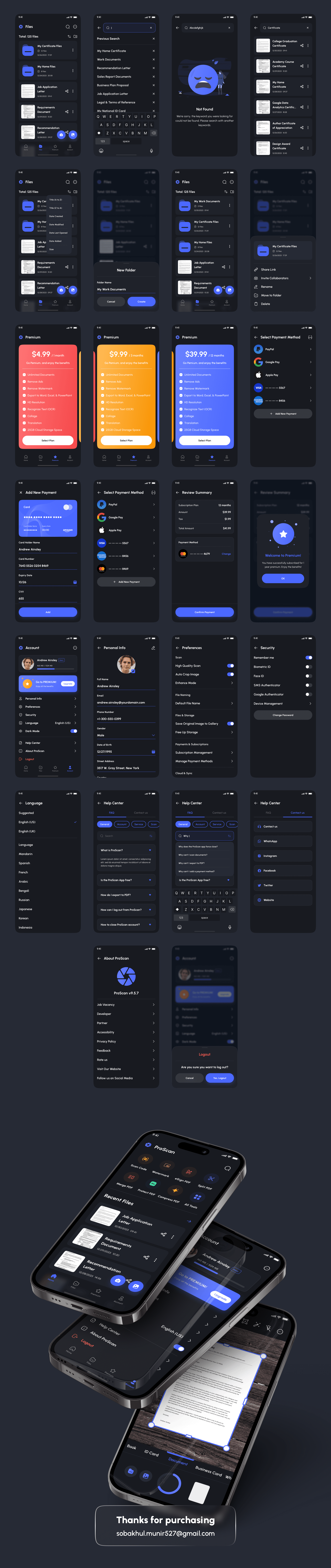 Example of Document And Pdf Scanner App UI Kit