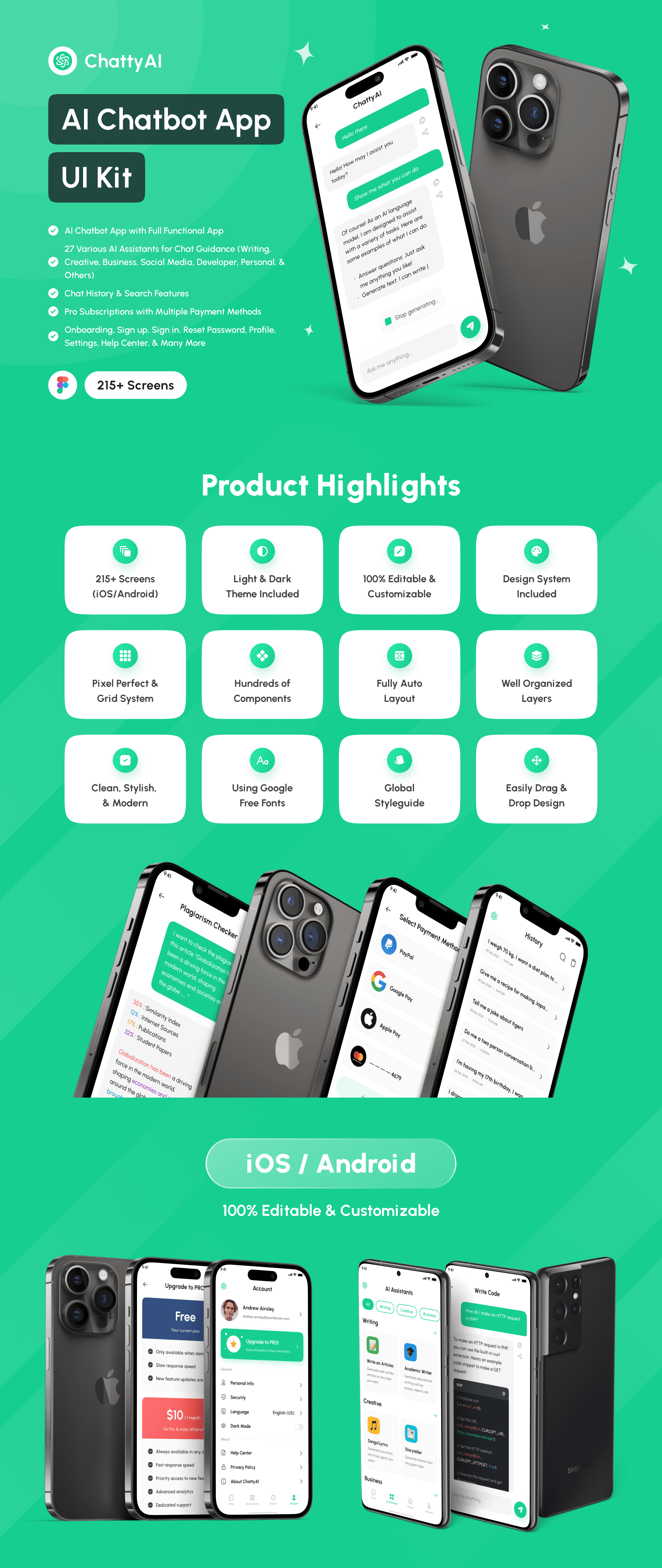 Example of Ai Chatbot App UI Kit