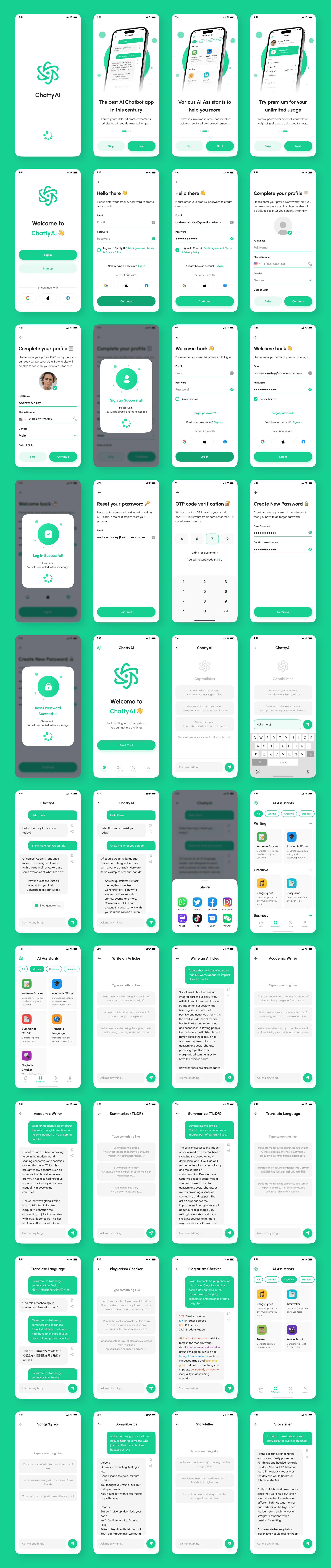Example of Ai Chatbot App UI Kit