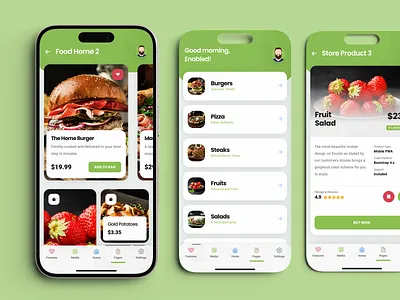 Food App | Restaurant Web App Template - Azures Mobile android app bistro app brunch app design food app food app homepage foodie ios iphone list design listing mobile mobile app product page design restaurant app sidebar ui web app web app template