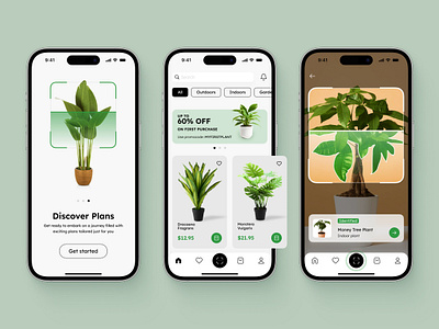 Plant Scanner App app app design green indoor plant ios ios app mobile app mobile app design mobile ui nature plant app plant scanner planting plants product design scan tracker