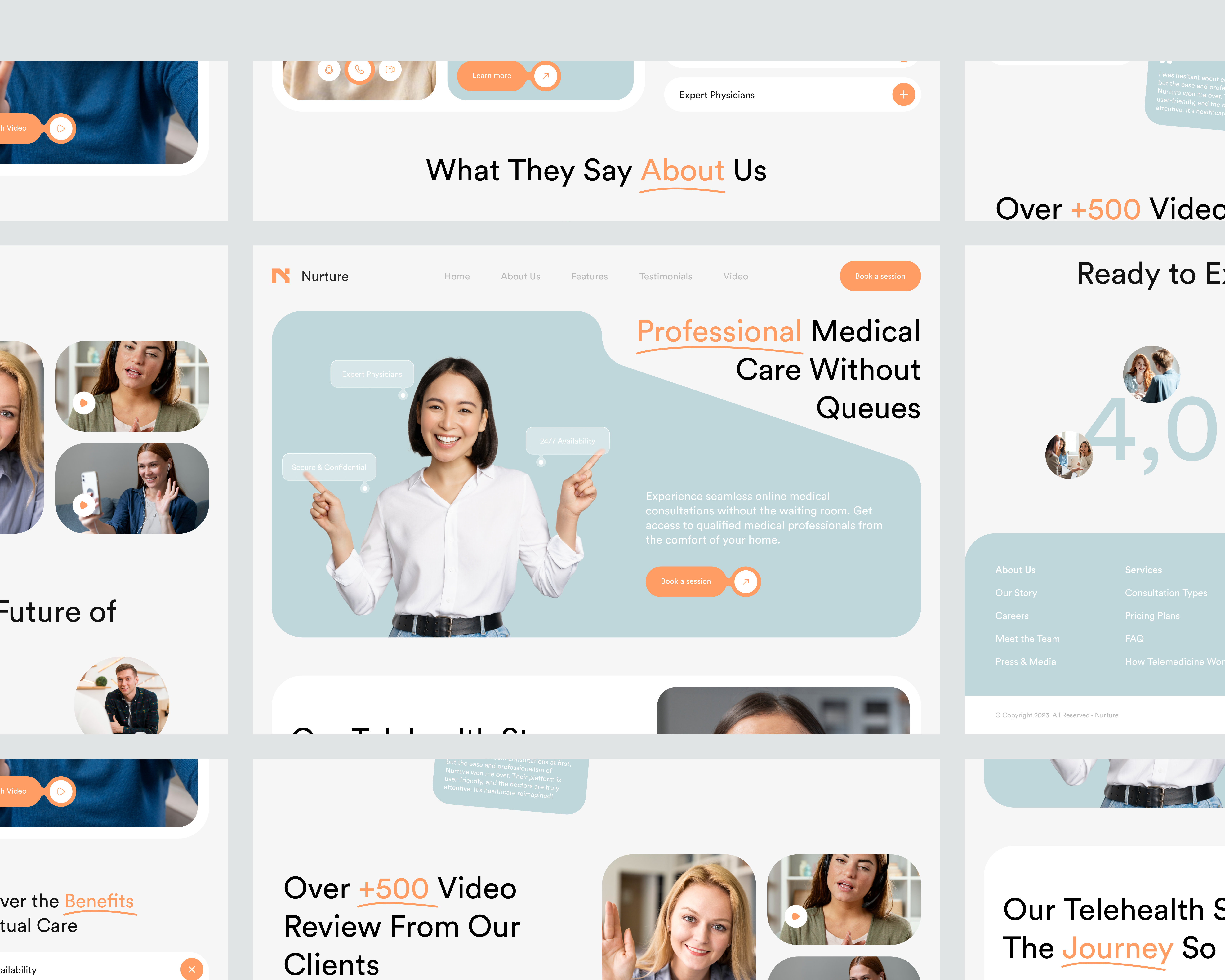 Nurture: Modern Telehealth Landing Page emotional design