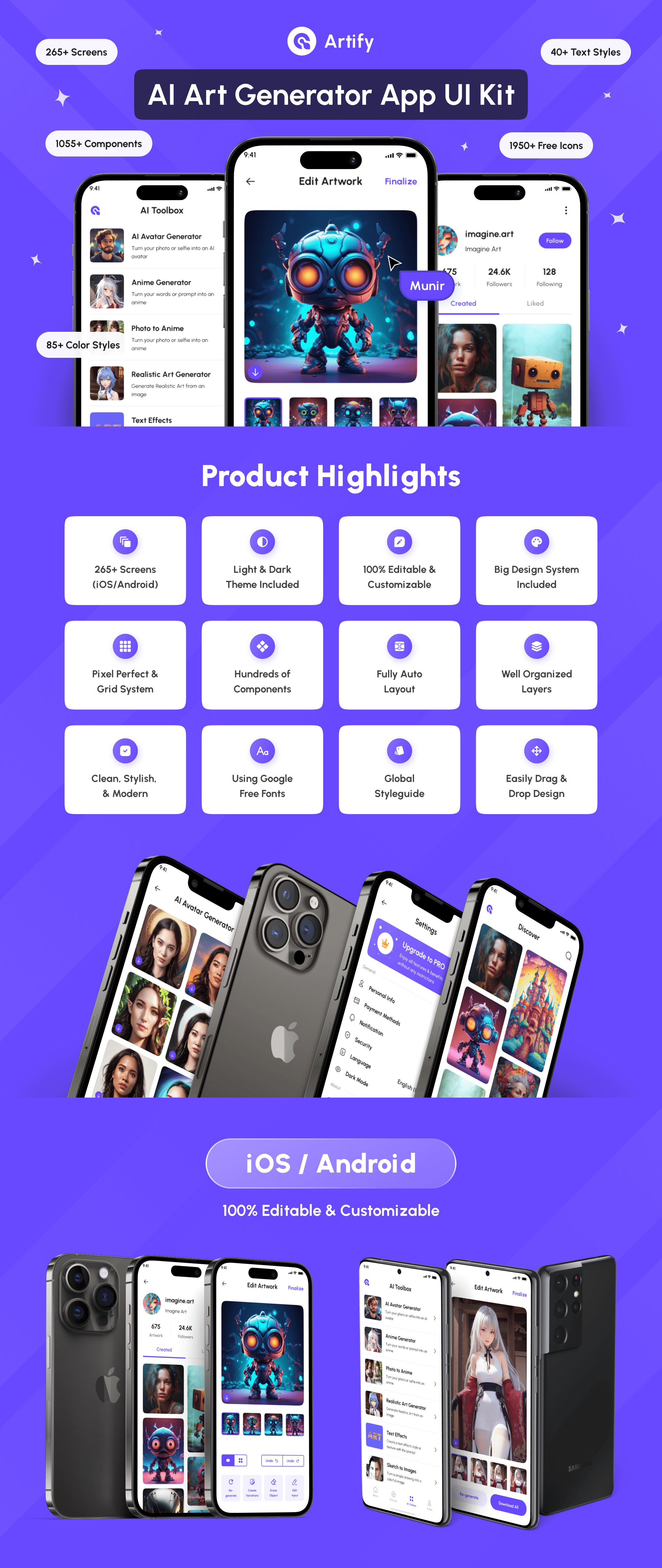 Example of Ai Art Generator App UI Kit