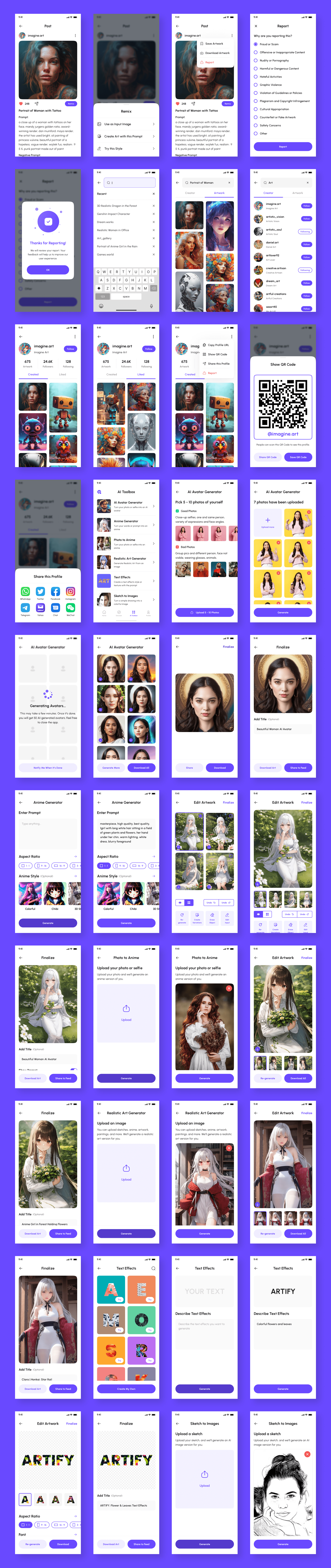 Example of Ai Art Generator App UI Kit