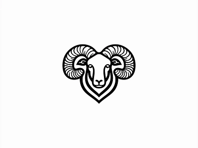 Ram Logo animal bighorn branding design horns icon identity illustration lines logo mark mascot modern mutton original ram sheep symbol vector wool