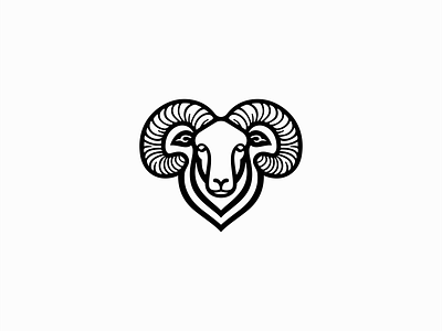 Ram Logo animal bighorn branding design horns icon identity illustration lines logo mark mascot modern mutton original ram sheep symbol vector wool