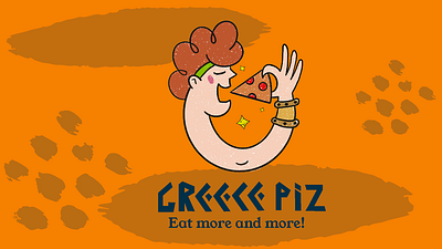 Greece piz logo 3d animation branding graphic design logo motion graphics pizza pizza logo ui