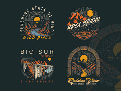 OUTDOOR ADVENTURE DESIGN PACK apparel design artist badges design brand identity branding custom design freelancer graphic design illustration logo outdoor design outdoor illustration outdoor nature t shirt design ux vector design visual identity