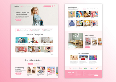 PeekaBoo - Children's Ecommerce Website UI Design design graphic design productdesign ui userinterface webdesign webpage