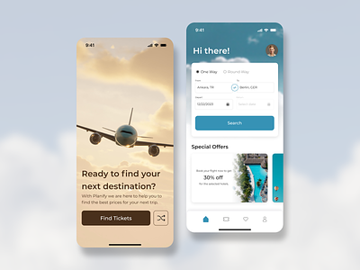 Planify blue book booking clean design destination flight home ios minimal mobile mobile design onboarding plane ticket travel ui user interface ux