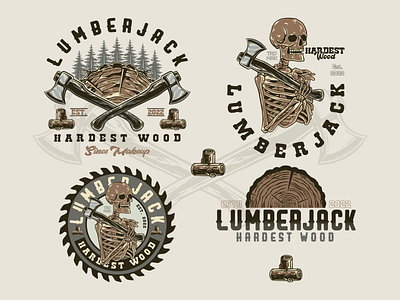 LUMBERJACK DESIGN PACK apparel design bagdes design brand identity branding design pack freelancer graphic design illustration logo lumberjack design lumberjack vector outdoor design outdoor illustration t shirt design vector visual identity