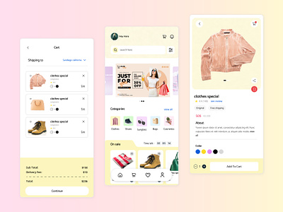 Online Shop App animation app design branding clothes shop cosmetics e commerse app illustration online shop ui ux