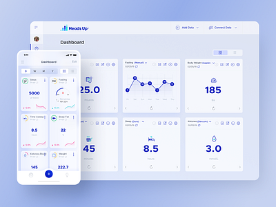 Heads Up - Health Tracking App analytics app dashboard design doctors graphic design health lifestyle management marketing patient track ui ux