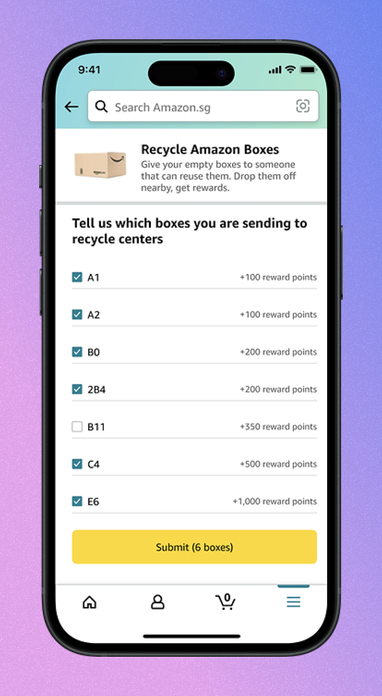 Amazon Offers Rewards for Recycling Boxes by Carlos Velasquez on Dribbble