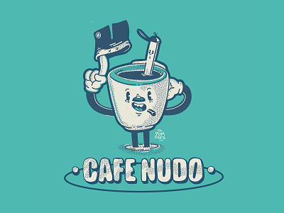 Cafe Nudo black cafe character coffee design espresso germany iampommes illustration mannheim mascot no milk no sugar nudo plain pommes vintage