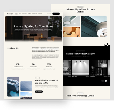 Fancy Light Factory Landing page beautiful design business design e commerce e commerce landing page fancy light landing page furniture furniture landing pae gallery landing page light light landing page portfolio landing page product page sales network landing page ui ui design website design