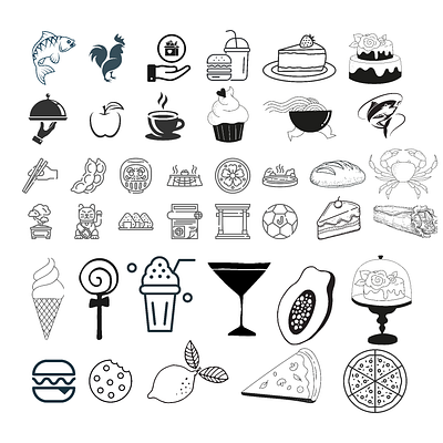 Food Icons 3d app branding canva design graphic design illustration logo ui vector