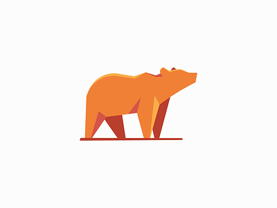 Geometric Bear Logo abstract animal bear branding design emblem geometric grizzly icon illustration logo mark modern nature orange original vector wildlife zoo