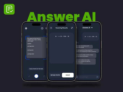 Answer AI – Homework Helper graphic design ui