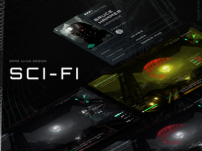 Sci-Fi Game UI dashboard design game game interface game ui hud illustration ui