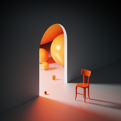 Orange... 3d 3d design b3d blender chair cinema4d orange