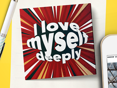 Affirmation card : I Love Myself affirmation art card design graphicdesign love selflove type typeface typography