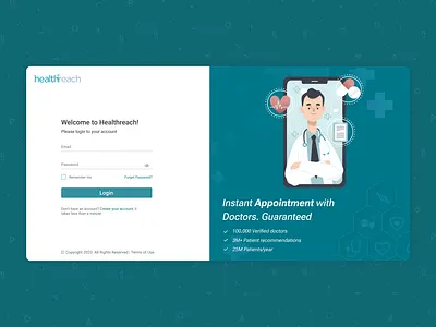 Login Page - Helath health login trending ui