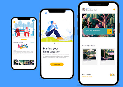 Vacation App Design 3d animation figma graphic design ui