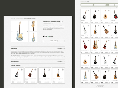Music store product card ui
