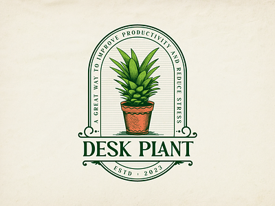 Desk Plant Logo Design 2d design branding design desk tree graphic design green illustration indore plant logo logo design plant plant logo tob tree tub vector