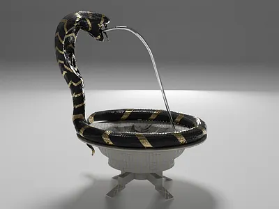 King Cobra Fountain 3d blender design sculpture