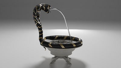 King Cobra Fountain 3d blender design sculpture