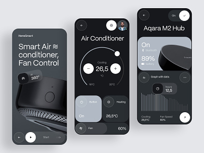 AQARA Smart Home – Air Conditioner Fan Control App ai air air conditioner app b2b crm design device health home ios iot mobile remote saas smart smarthome software ui uxdesign