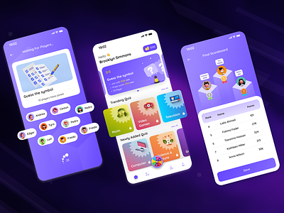 GK Quiz App achievements app design educationalapp familyfun friendsquiz graphic design knowledgegames leaderboard logo mobile quizapp quizbattle quizcompetitions quizforallages quizfun quizmaster triviachallenge ui ux