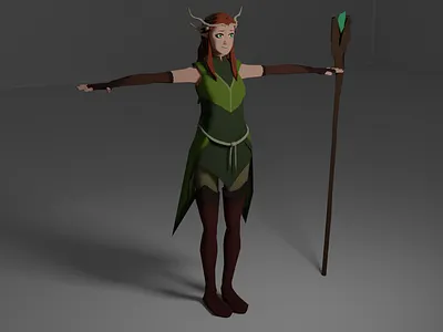 Keyleth 3D 3d character keyleth lowpoly