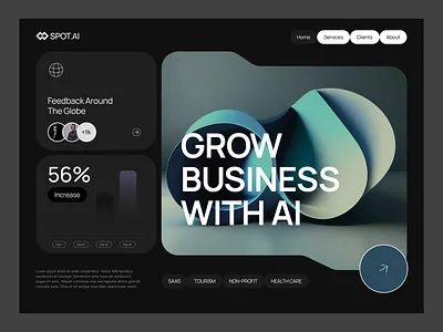 SPOT.AI - Marketing AI Tool Website ai business clean design designer landingpage marketing minimal modern saas squarespace trendy ui uiux user experience design userinterface ux web designer webdesign website