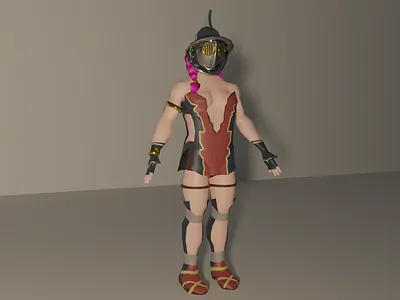 Female Gladiator 3D 3d blender gladiator thrud