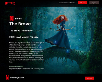 A redesign of Netflix Landing Page