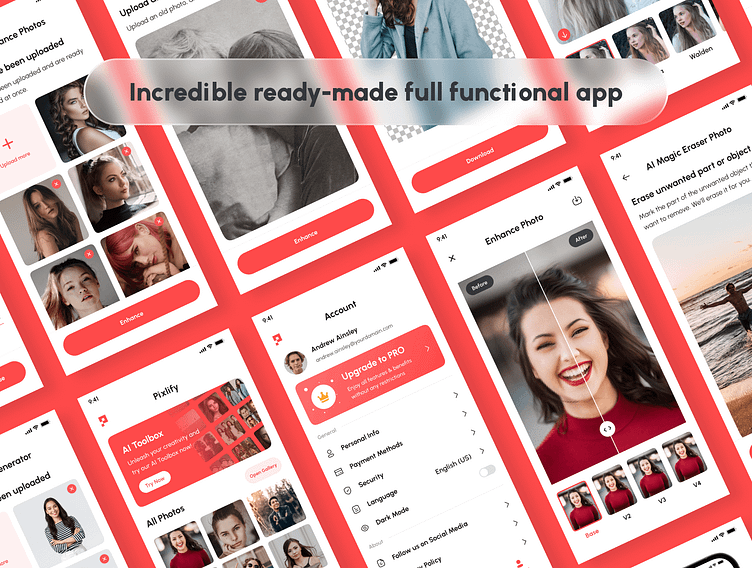 Pixlify - AI Photo Enhancer App UI Kit by Sobakhul Munir Siroj on Dribbble