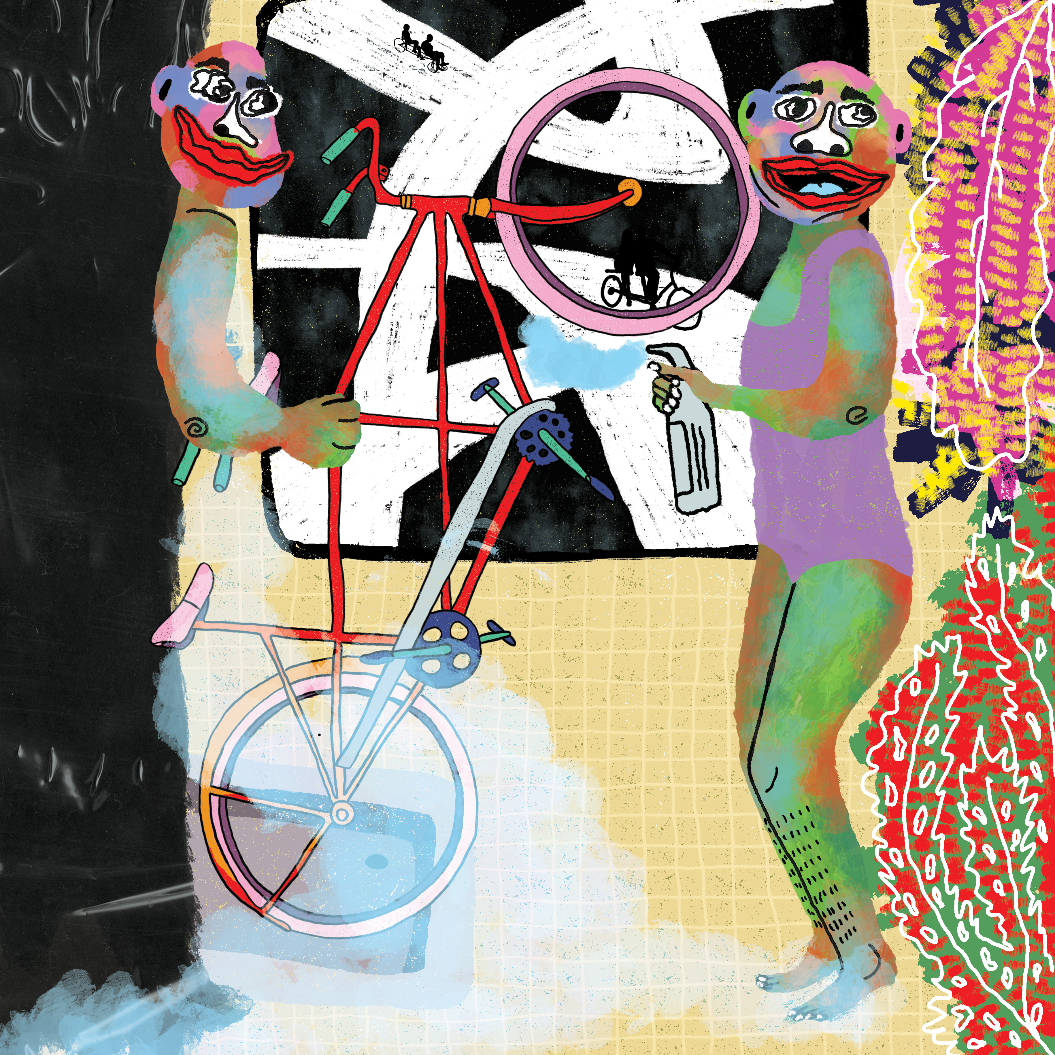 Bike story in cosmos adobe photoshop animation cosmos tandem tandem bicycle tandem bike universe