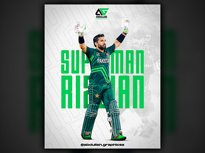 Muhammad Rizwan poster banner banner design burger post cricketer cricketer poster cricketer wallpaper graphic design muhammad rizwan poster poster design rizwan poster rizwan wallpaper social media post superman rizwan