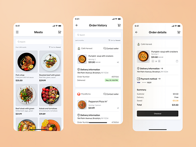 Food Delivery Aggregator app cart checkout delivery design food interface mobile ui ux