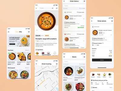 Food Delivery Aggregator app cart checkout delivery design food interface map mobile order ui ux